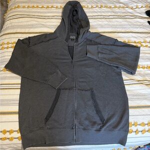 American Eagle Outfitters Dark Gray Zip-Up Sweater